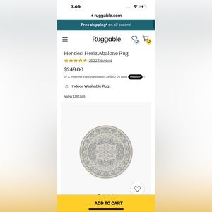 COPY - Ruggable 6’ round cover rug Hendisi Heriz Abalone